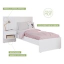 Ver imagem 2 de Cama Solteiro Zara Branco Madeirado - Robel Móveis