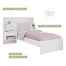 Cama Solteiro Zara Branco Madeirado - Robel Móveis - 2