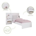 Ver imagem 3 de Cama Solteiro Zara Branco Madeirado - Robel Móveis