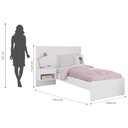 Ver imagem 4 de Cama Solteiro Zara Branco Madeirado - Robel Móveis