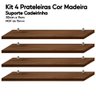 Kit 4 Prateleiras Madeira Mdf 30x9 Suporte Cadeirinha Decora Arte na Arte Prateleira Suporte Cadeiri - 2