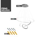 Ver imagem 5 de Lustre Pendente 3 Anéis Led Moderno Sala Mesa Cozinha Bivolt Cor:branco