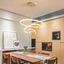 Ver imagem 2 de Lustre Pendente 3 Anéis Led Moderno Sala Mesa Cozinha Bivolt Cor:branco