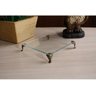 BANDEJA DE VIDRO COM PÉS DE METAL PARA DECORAÇÃO, COR: VIDRO, TAMANHO: 13 X 22 - 1