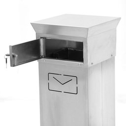 Pedestal Caixa Porta Cartas Correio de Chão Inox Escovado - 5