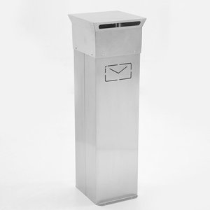 Pedestal Caixa Porta Cartas Correio de Chão Inox Escovado