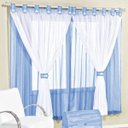 Ver imagem 1 de Cortina 2,00m X 1,70m Alt. Kids Decoração Quarto Criança em Voal para Varão - Azul Claro