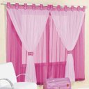 Ver imagem 1 de Cortina 2,00m X 1,70m Alt. Kids Decoração Quarto Criança em Voal para Varão - Pink