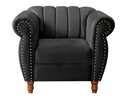 Ver imagem 3 de Conjunto Realeza Sofá com Poltronas Chesterfield Decoração Sala Recepção - Veludo Preto