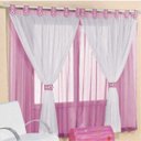 Ver imagem 1 de Cortina 2,00m X 1,70m Alt. Kids Decoração Quarto Criança em Voal para Varão - Rosa
