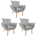 Ver imagem 1 de Kit 3 Poltronas Opala GatMagazine-Suede cinza