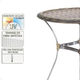 Mesa de Aluminio Polido e Tampo Tramado em Fibra Sintética para Jardim, Area Externa, Varanda - Capu - 4