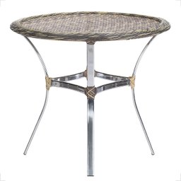 Mesa de Aluminio Polido e Tampo Tramado em Fibra Sintética para Jardim, Area Externa, Varanda - Capu - 1