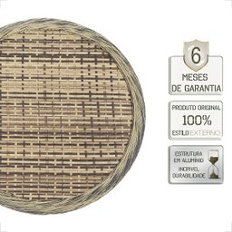 Mesa de Aluminio Polido e Tampo Tramado em Fibra Sintética para Jardim, Area Externa, Varanda - Capu - 3