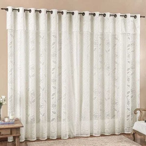 Cortina 2 Mts Sala Quarto Luna Renda para Trilho Suisso Baratissima Palha