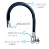 Torneira Para Cozinha Parede Bica Gourmet Flexível Preta - 2
