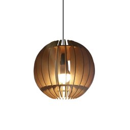 Lustre Luminária Pendente de Madeira Mdf Mod. Globe - 1