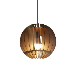 Lustre Luminária Pendente de Madeira Mdf Mod. Globe