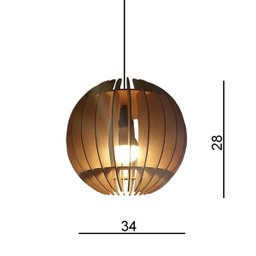 Lustre Luminária Pendente de Madeira Mdf Mod. Globe - 7