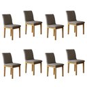 Ver imagem 1 de Kit 8 Cadeiras para Sala de Jantar com Pés Madeira Maciça Bella