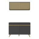 Ver imagem 7 de Armário de Cozinha Compacta 120cm Veneza Multimóveis V2140 Preto/Dourado