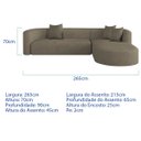 Ver imagem 3 de Sofá Modular Celinne Luxuoso Sala de Estar Decoração Luxo 265cm Suede