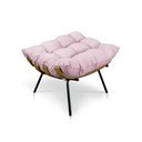 Ver imagem 2 de Kit 2 Puffs Costela Suede Rosa Bebê Base Metálica - Pallazio