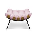 Ver imagem 4 de Kit 2 Puffs Costela Suede Rosa Bebê Base Metálica - Pallazio
