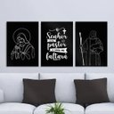 Ver imagem 1 de Kit 3 Quadros Modernos Jesus - Meu Pastor 33x24cm - com Vidro:moldura Preta