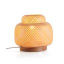 Ver imagem 1 de Luminaria de Mesa Colmeia de Bambu Boho 26cm - Oikos Natural