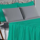 Ver imagem 3 de Jogo de Cama Casal Viúva Nobre 4 Peças Malha 100% Algodão - Jade / Cinza