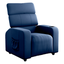 Ver imagem 1 de Poltrona Copenhague Azul em Veludo 60cm com Courino Whisky para Sala Quarto e Recepção