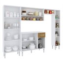 Ver imagem 2 de Armário de Cozinha Modulada Madri 256 Cm Balcão Tampo Mdp Branco Canelado - Clicklar