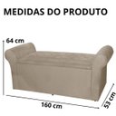 Ver imagem 6 de Calçadeira Sapatos Baú Cancun Estofada 160 Cm Queen Suede