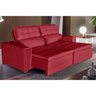 Sofá Império 5 Lugares 2,50cm Retrátil e Reclinável - de Casa Décor e Estofados. Cor:vermelho:vermel - 1