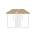 Ver imagem 5 de Mesa de Trabalho Plataforma 3,0m 4 Pessoas Mcb Pés Metal F5 Cor:macadâmia com Branco