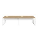 Ver imagem 4 de Mesa de Trabalho Plataforma 3,0m 4 Pessoas Mcb Pés Metal F5 Cor:macadâmia com Branco