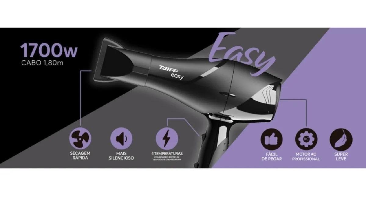 Secador Cabelo Profissional Taiff 1700w Easy Motor 110v - 6