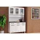 Ver imagem 1 de Kit de Cozinha Compacta Star New c/ 6 Portas (3 c/ Vidro) e 3 Gavetas 120cm Branco - Telasul
