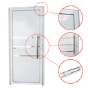 Ver imagem 2 de Porta Alumínio Lambril c/Friso c/Puxador D.Branco 90 Brimak