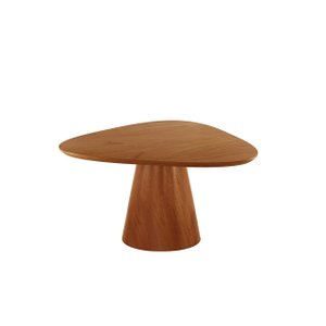 Mesa de Jantar Gênova 130cm Tampo Redondo Mdf Orgânico Mel - Móveis Minas