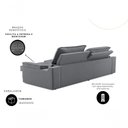 Ver imagem 2 de Sofá com Chaise Santiago 4 Lugares Retrátil e Reclinável 230cm Grafite Suede