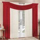 Ver imagem 1 de Cortina Tendência 2,00m X 1,70m para Varão em Malha Sala Quarto - Vermelho