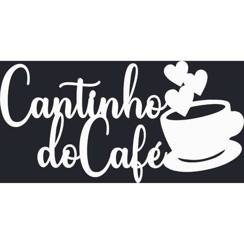 Cantinho do Cafe - Xícara - Decorativo - MDF - Branco - Área Gourmet Varanda Bar - 58x30cm