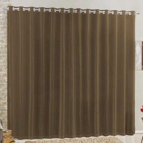Cortina 4 Mts Sala Quarto Voal e Linho para Varão Tabaco