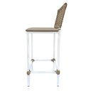 Ver imagem 5 de Conjunto 2 Banquetas Turquia Alta em Aço com Assento Estofado e Encosto de Junco Areia