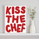 Ver imagem 1 de Quadro Decorativo para Cozinha Kiss The Chef 24x18cm:moldura Preta