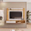Ver imagem 2 de Painel TV até 55'' Ripado 158cm com Bancada Suspensa Savana D04 - D'Rossi