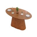 Ver imagem 1 de Mesa Jantar Ryze c/Tampo MDF Oval 183x100cm Freijo DJ Móveis