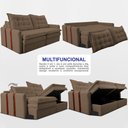 Ver imagem 5 de Sofá Baú sem Caixa Retrátil 1,80m Softgel Petit Boucle Marrom Cama Inbox